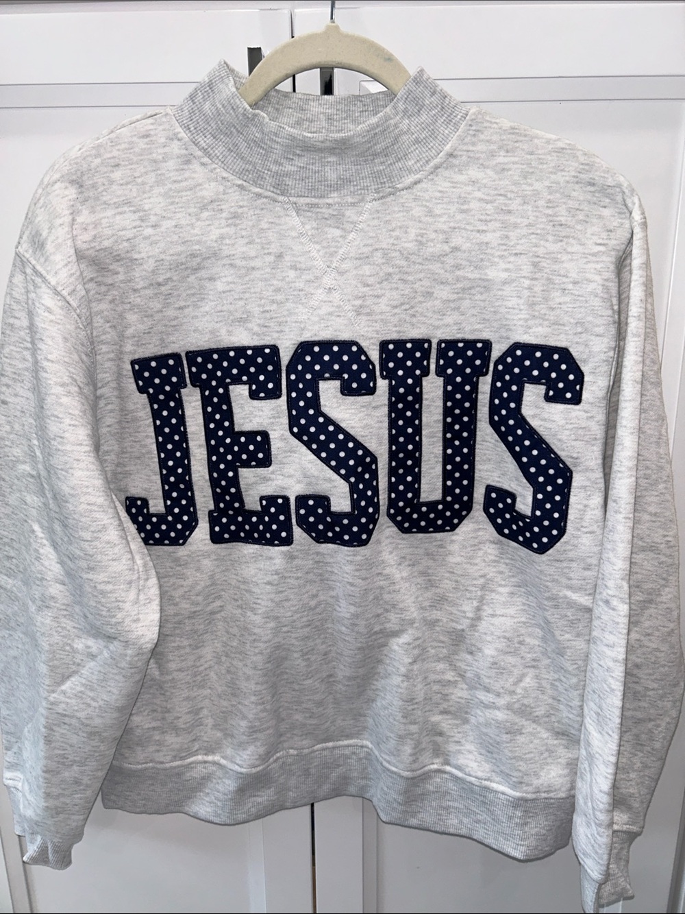 Viral ‘JESUS' Polka Dot Mock Neck Sweater Size Small